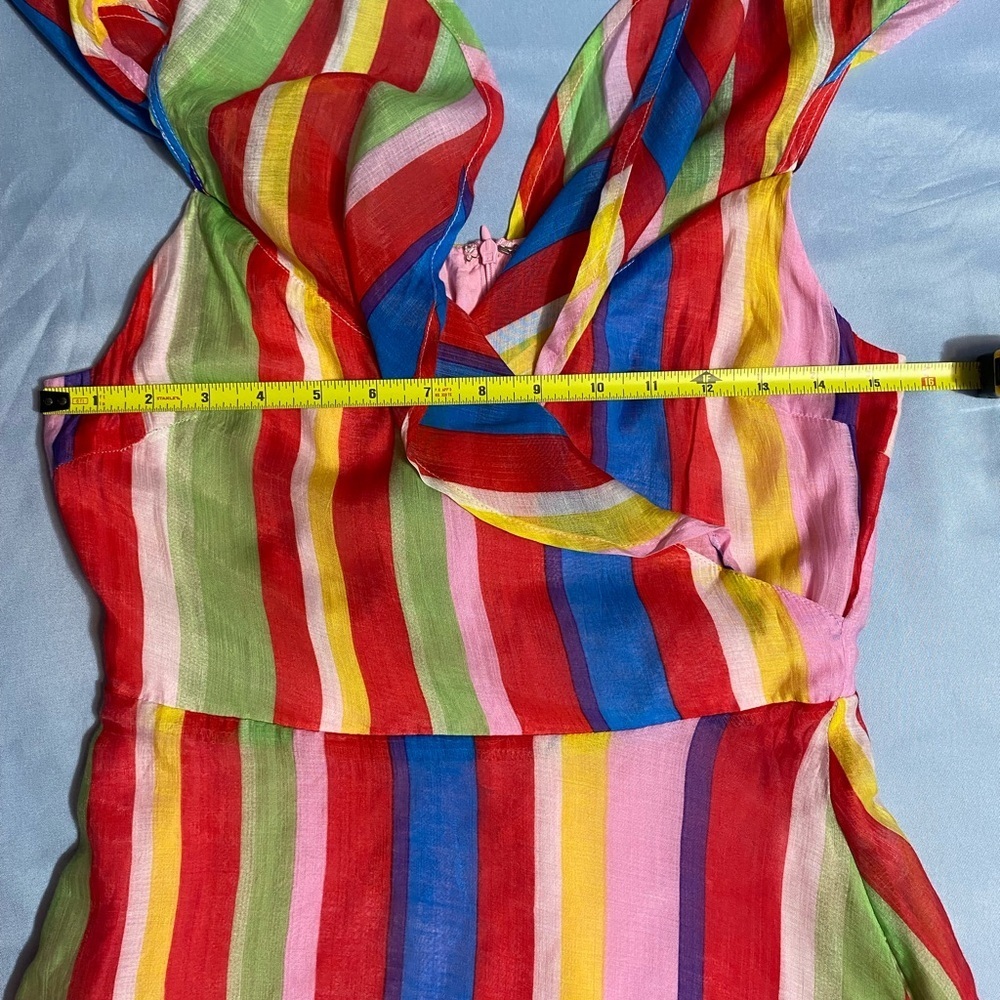 Lulu's Red and Blue Ruffled Slit Sundress - Picture 6 of 16